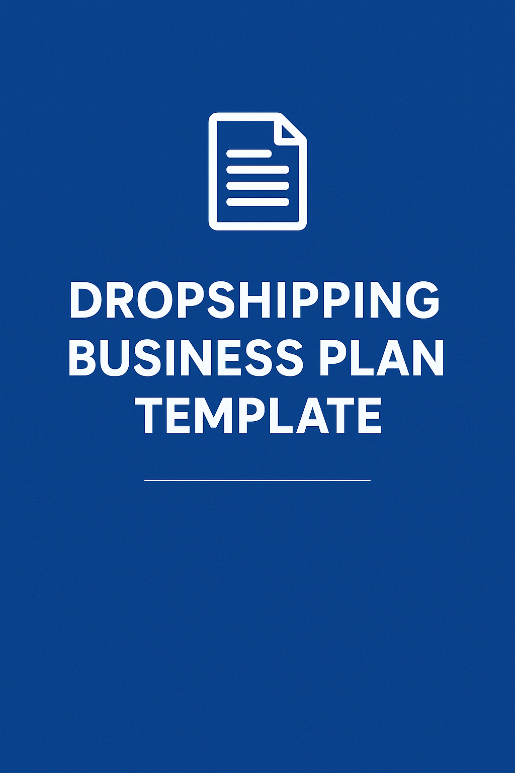 DROP SHIPPING BUSINESS PLAN